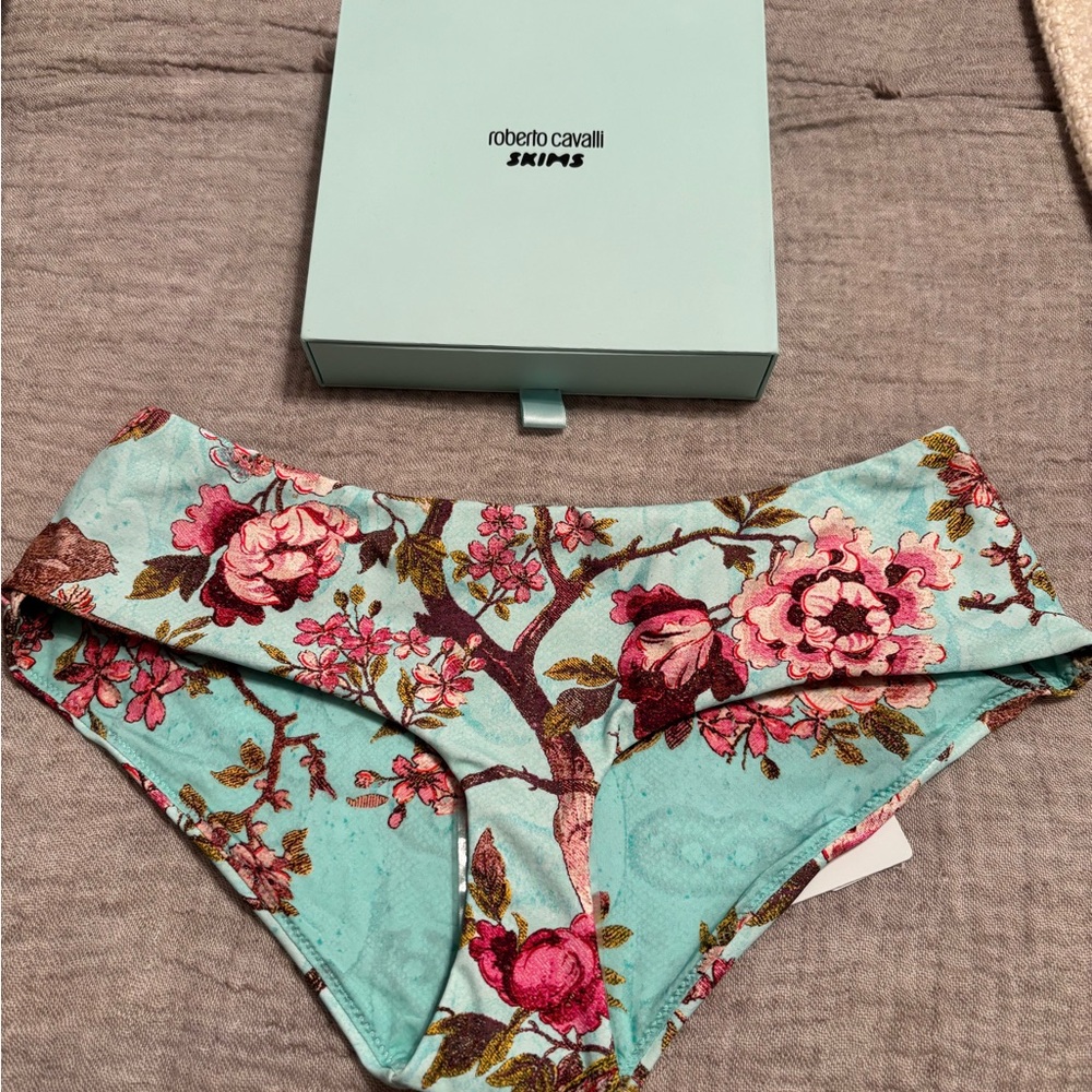 Skims Roberto Cavalli Fagianella Print Floral Bikini Bottoms